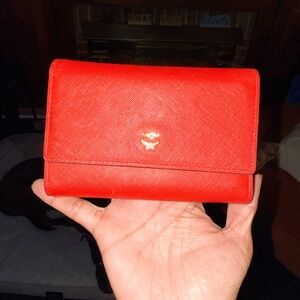 MCM Vibrant Red Leather Wallet